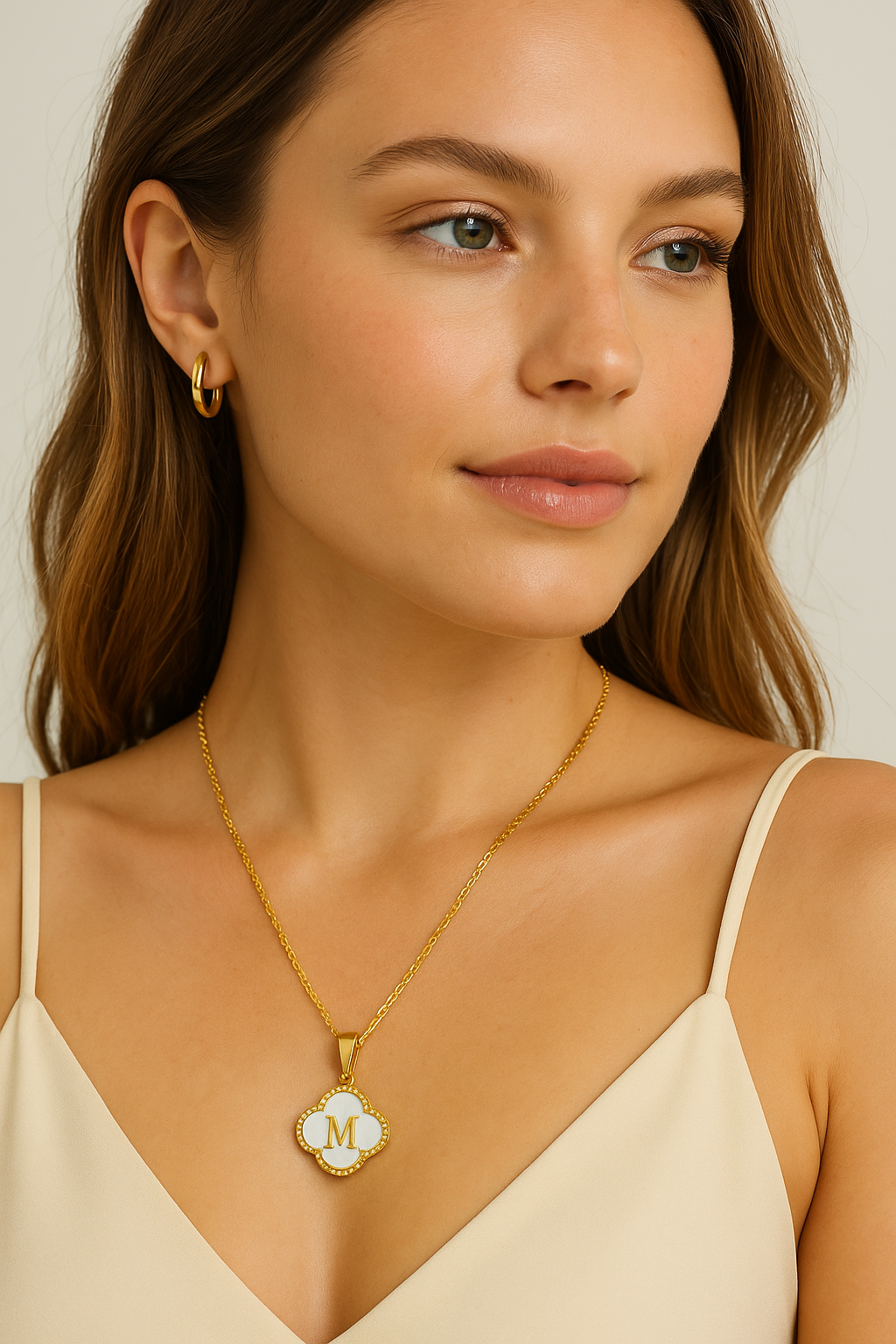 Personalised Clover Initial Necklace